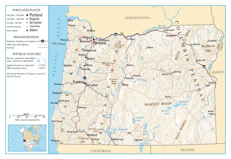 detailed map  oregon large world map