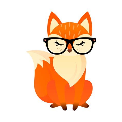 cute geek fox with nerd glasses fox t shirt teepublic