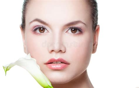spa beauty girl showing empty copy space stock photo image  care