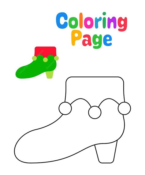 premium vector coloring page  elf shoe  kids
