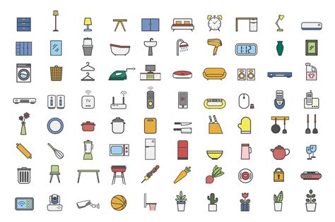 household icons  vector art   downloads