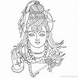 Shiva Hindu Xcolorings Brahma Vishnu sketch template