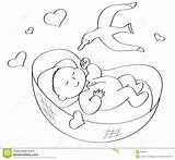 Sleeping Baby Clipart Stock Clipground Basket Coloring sketch template