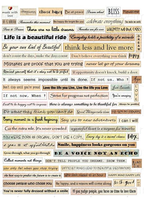 printable phrases words quotes kit digital collage sheet etsy
