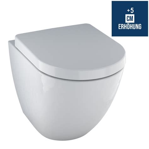 erhoehtes design wand wc spuelrandlos inkl wc sitz unidomo