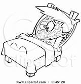 Sick Boy Bed Measles Clipart Cartoon Coloring Resting Toonaday Vector Outlined Leishman Ron Royalty Sitting 2021 sketch template