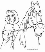 Coloring Pages Beast Beauty Disney Belle Color Princess Printable Kids Horse Girls Sheets Sheet Cartoon Philippe Print Colouring La Horses sketch template