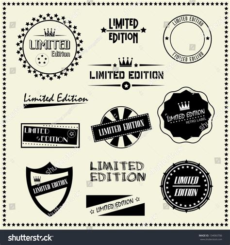 set  limited edition vintage retro style labels stock vector illustration  shutterstock