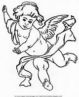 Cherubim Coloring Floating Represented Innocence Infancy Wings Total Angel Baby Description sketch template
