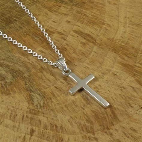 personalised silver cross necklace  hersey silversmiths