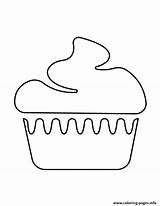 Stencil Cupcake Coloring Pages Printable Print Info sketch template