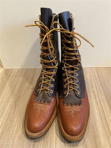 hathorn boot  lace  size  black brown vintage gem