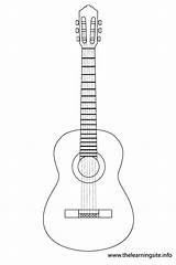 Guitar Outline Acoustic Coloring Template Musical Google Instrument Pages Patterns Printable Search Cliparts Templates Simple Clipart Clip Flashcard Guitars Flashcards sketch template