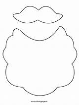 Santa Claus Mustache Beard Template Coloring Pages Drawing Face Clipart Clip Paintingvalley sketch template