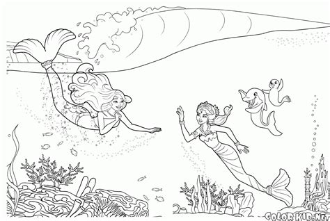 coloring page mermaids  sirens