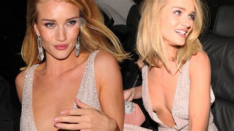 Rosie Huntington Whiteley Almost Flashes Her Boobs As She Narrowly