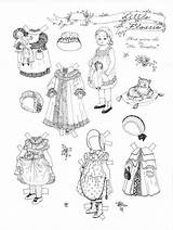 Paper Dolls Coloring Doll Pages Helen Vintage Printable Little Colouring Patterns Color Style Flossie Victorian Barbie Old Clothes Choose Board sketch template