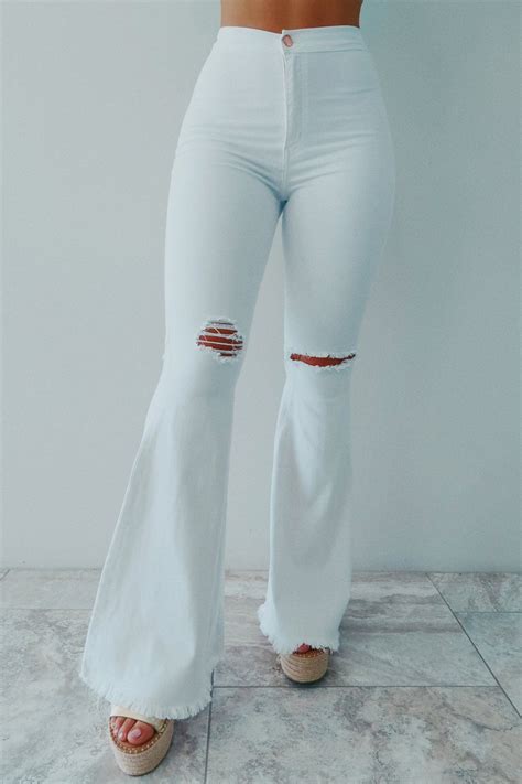 right for me bell bottoms white in 2020 blue and white