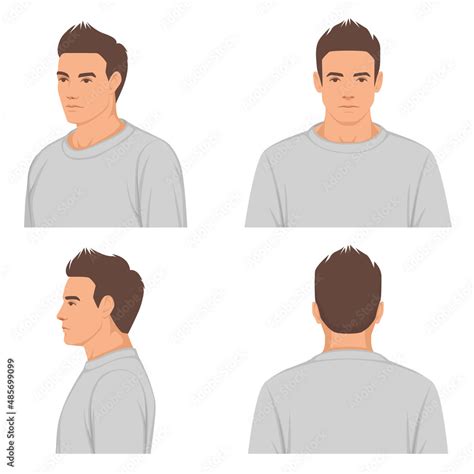 man male face portrait front profile side view   vector