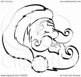 Outline Face Coloring Mustache Beard Hat Illustration Happy Royalty Clipart Rf Andy Nortnik Goatee Santa Template Pages Getdrawings Drawing sketch template