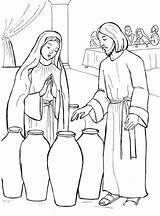 Wine Coloring Pages Jesus Turns Water Into Getcolorings Color Nobby Printable sketch template