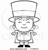 Magician Smiling Happy Girl Clipart Cartoon Thoman Cory Outlined Coloring Vector 2021 sketch template