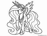 Coloring Celestia Princess Pony Little Popular sketch template
