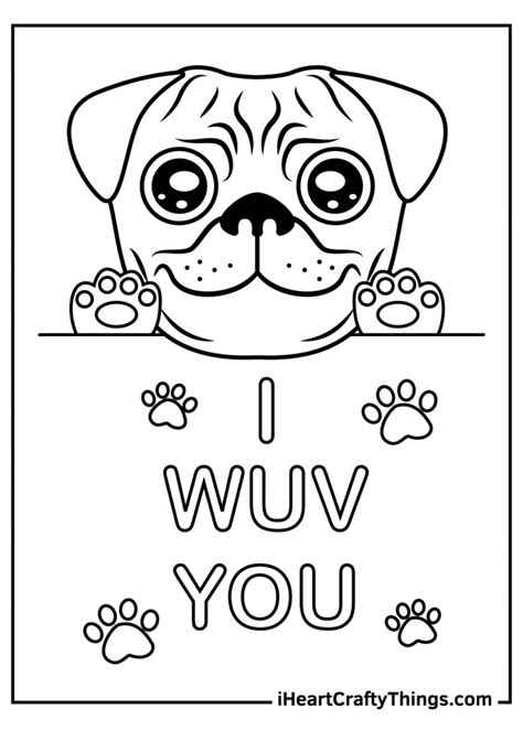 pug coloring pages   printables