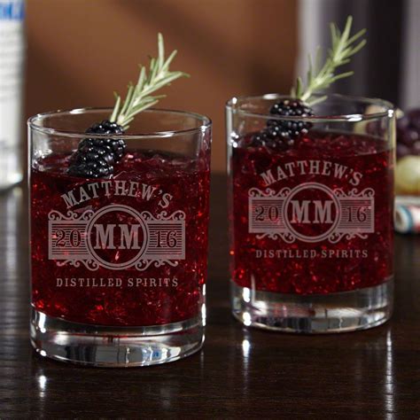 marquee personalized cocktail glasses set
