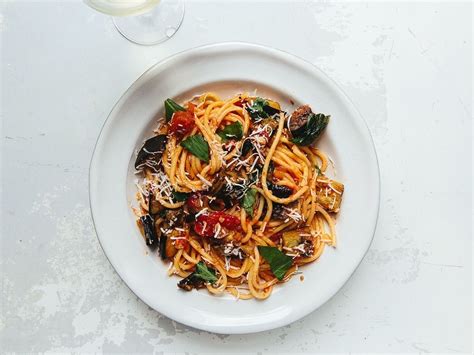 pasta alla norma pasta with tomato sauce and eggplant comfort pasta