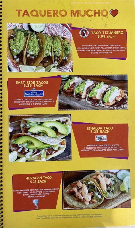 menu  tacos los desvelados whittier restaurant whittier california  zmenu