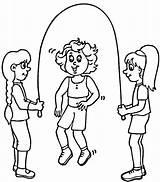 Rope Jump Skipping Coloring Playing Pages Kids Children Printable Clipart Jumping Colouring Color Sandbox Drawing Physical Education Categories Cliparts Ropes sketch template