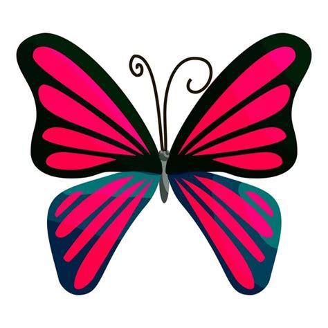 Icono De La Mariposa Rosa Estilo De Dibujos Animados — Vector De Stock