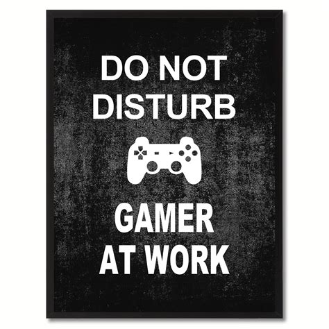 don t disturb gamer funny sign black print on canvas picture frames