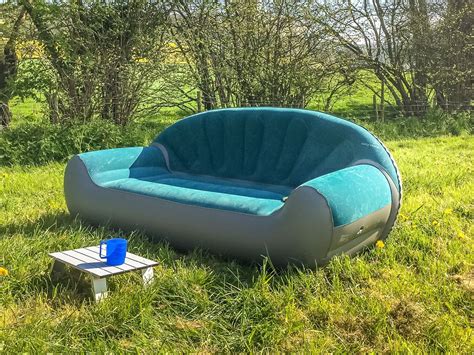 inflatable easy camp comfy sofa   campsite blue velvet dining chairs blue chairs