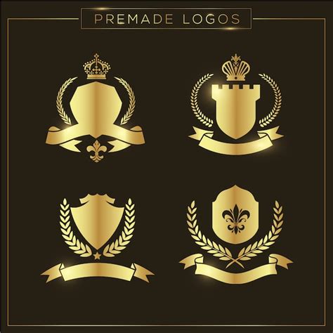 golden logos collection vector