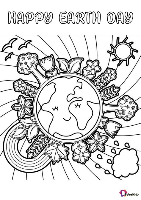 happy earth day coloring sheet bubakidscom