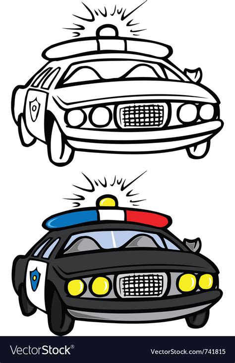 police car coloring book royalty  vector image