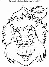 Grinch Coloring Pages Christmas Stole Printable sketch template