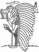 Indian Coloring Pages Headdress Kids sketch template