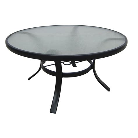 Garden Treasures Lake Notterly 36 In Glass Top Steel Frame Round Patio