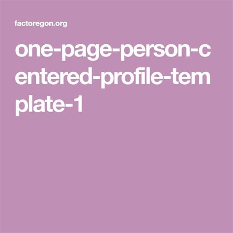 page person centered profile template   page profile template person