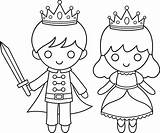 Prince Princess Coloring Drawing Pages Clipart Printable Clip Line Crown Drawings Little Simple Prinzessin Color Sweetclipart Disney Kids Transparent Characters sketch template