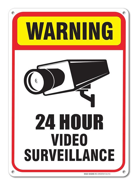 hour video surveillance sign     aluminum sign  ebay