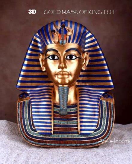 egyptian gold mask of king tut 3d bust 5002s