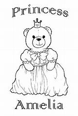Princess Coloring Pages Amelia Bears Name Brings Personalised Please Click sketch template