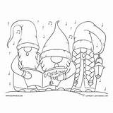 Gnome Carolers Sheets Gnomes Coloringbliss sketch template