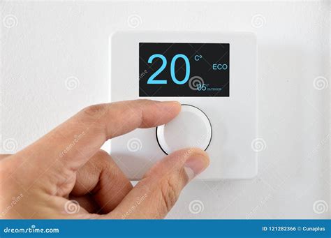 digital thermostat stock photo image  activation