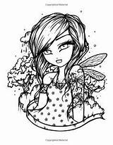 Coloring Pages Doodle Lynn Hannah Pencil Fairy Blank Printable Cartoon Books Adult Color People Drawings sketch template