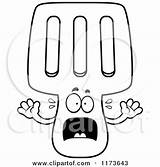 Mascot Spatula Screaming Clipart Cartoon Thoman Cory Outlined Coloring Vector 2021 sketch template
